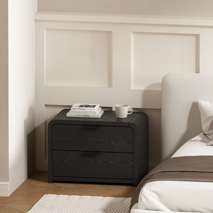 Grace Nightstand with Two Drawers in dark wood finish on Tampa Home & Garden Store