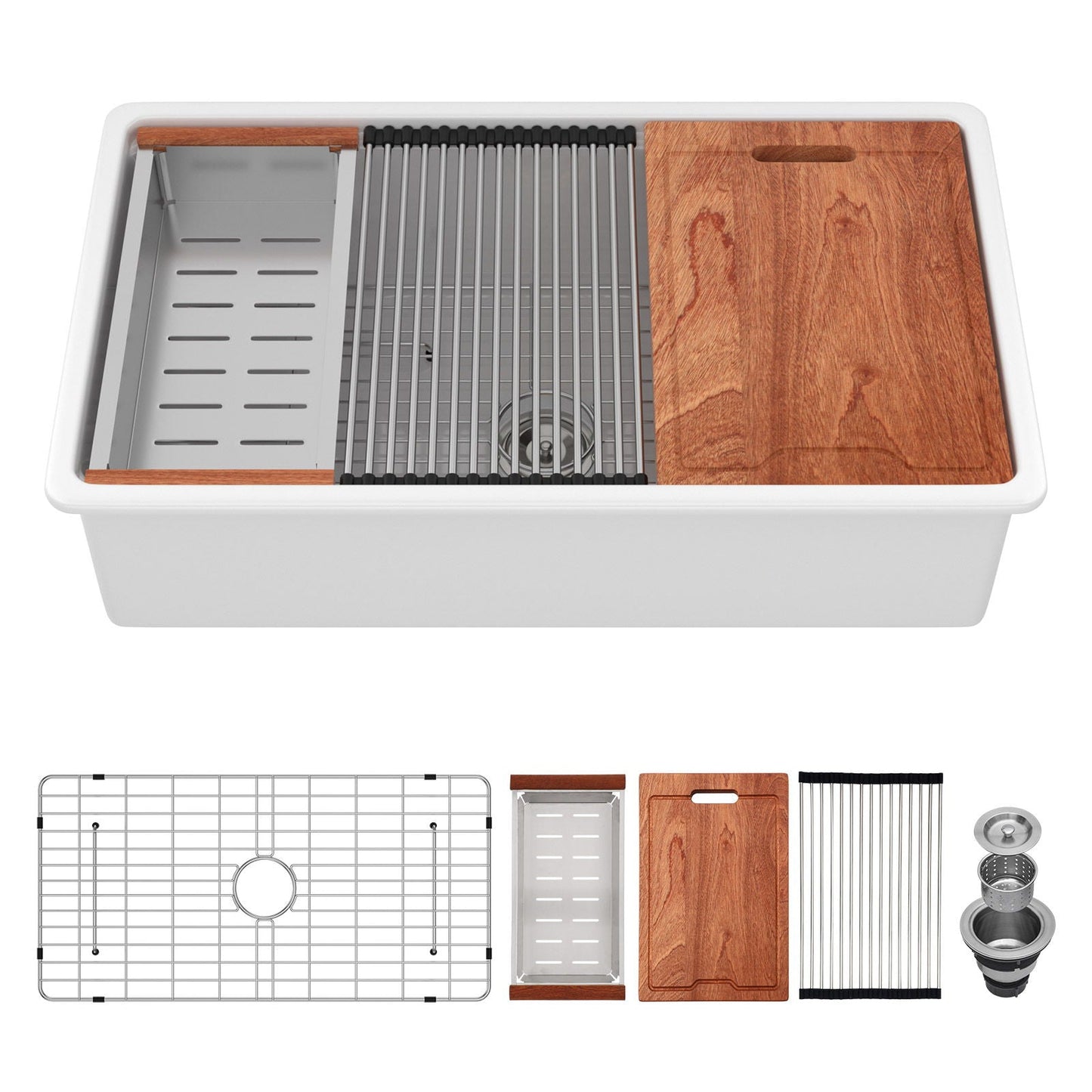 Undermount Workstation and Ceramic Kitchen Sink