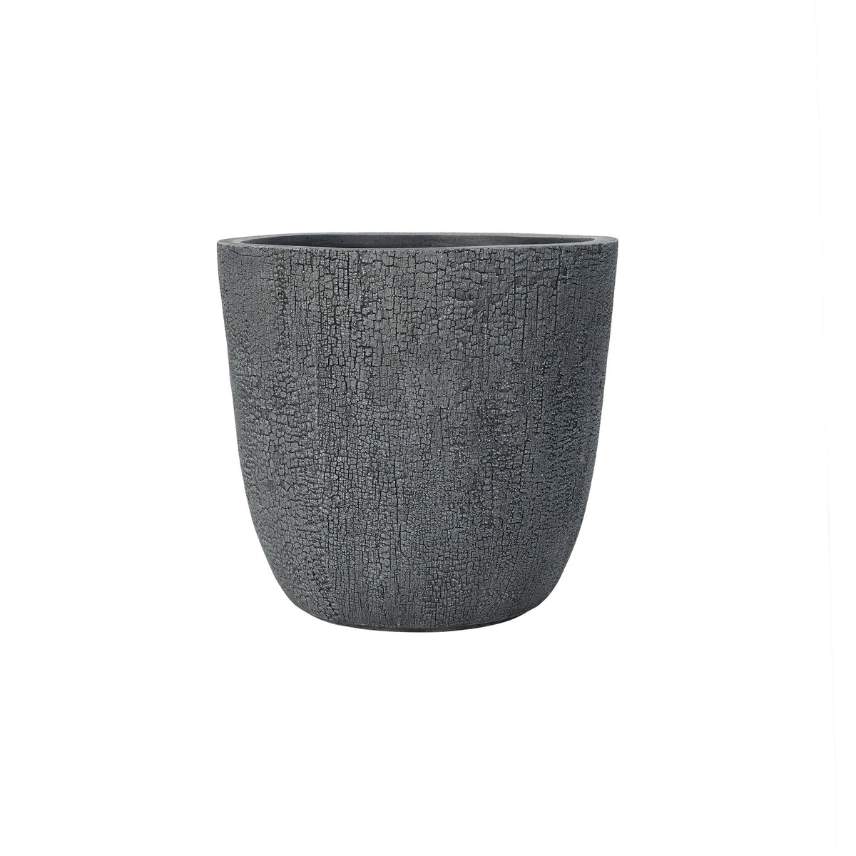 U_STYLE Lightweight MGO Planter Set of 3 crackled charcoal finish by HouseOfZazla on Tampa Home & Garden Store
