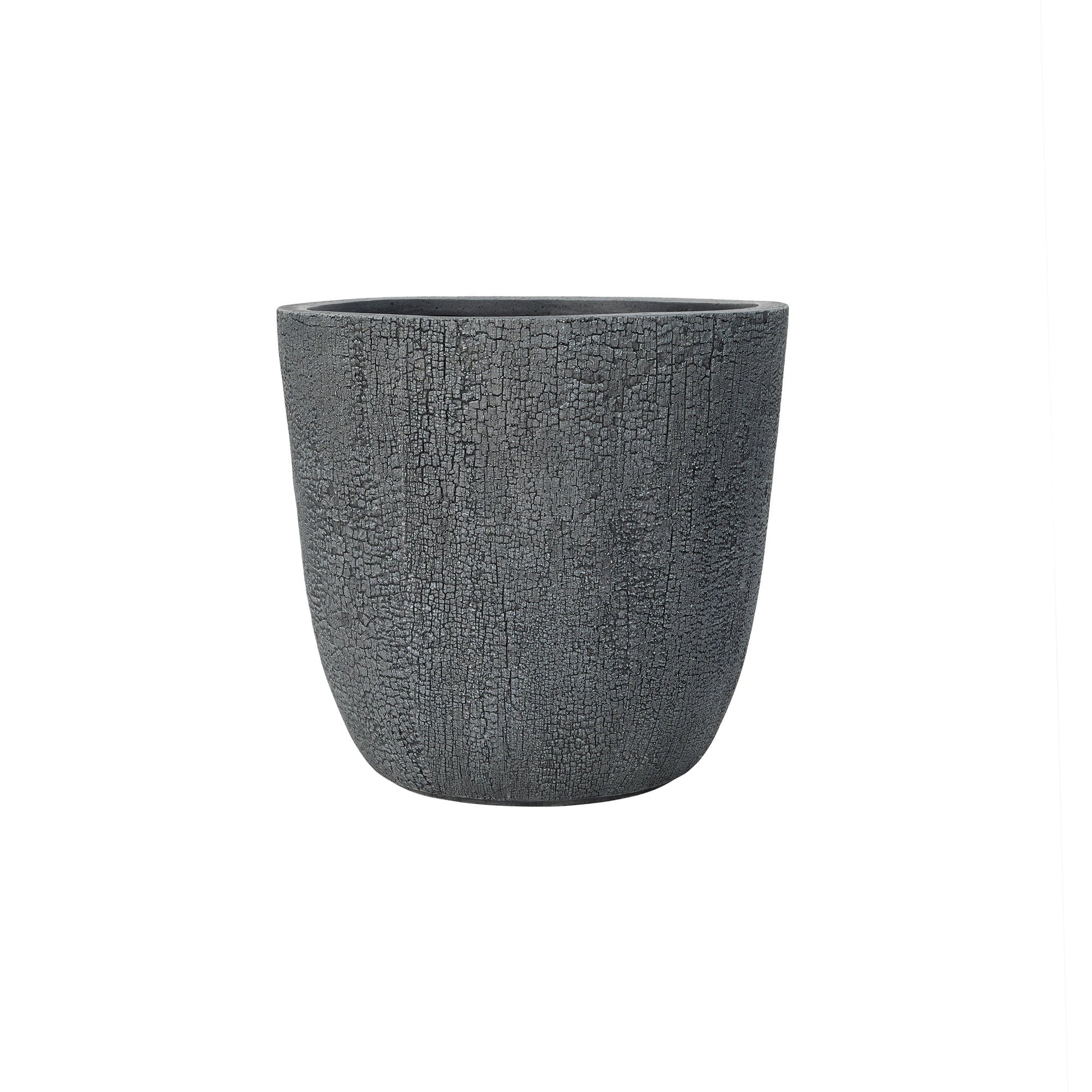 U_STYLE Lightweight MGO Planter Set of 3 crackled charcoal finish by HouseOfZazla on Tampa Home & Garden Store