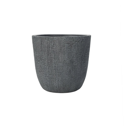 U_STYLE Lightweight MGO Planter Set of 3 crackled charcoal finish by HouseOfZazla on Tampa Home & Garden Store