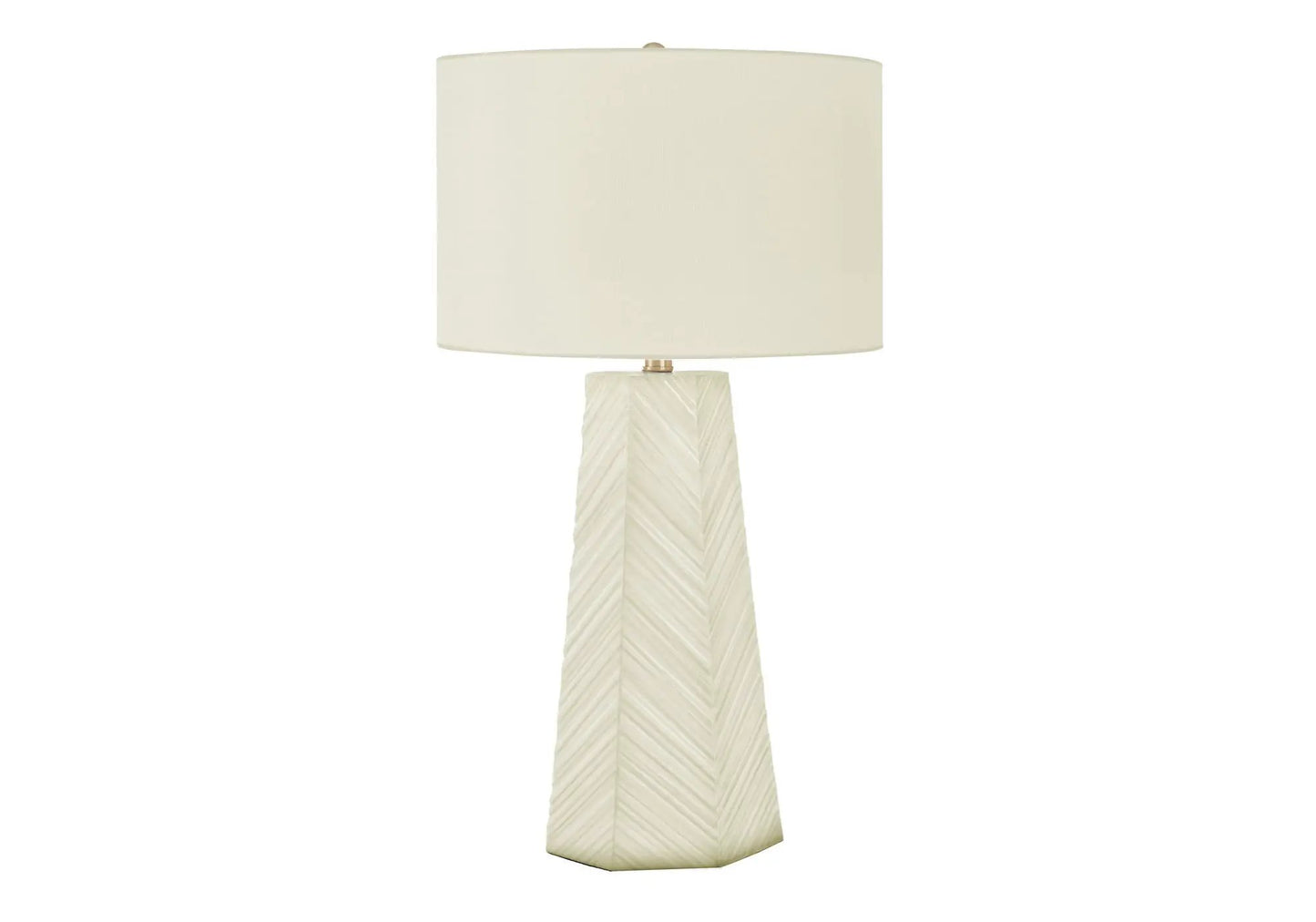 Table lamp contemporary white ceramic with chevron-textured base by Unique Piece Furniture on Tampa Home & Garden Store