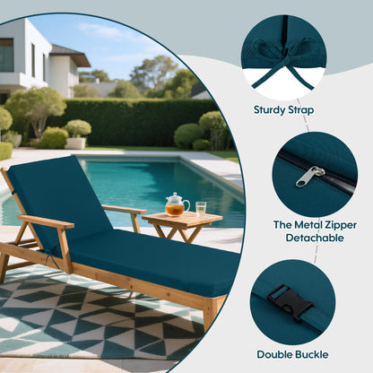 Outdoor lounge chair cushions Lake Blue polyester, 2pcs, UV fade resistant with zipper and ties on Tampa Home & Garden Store