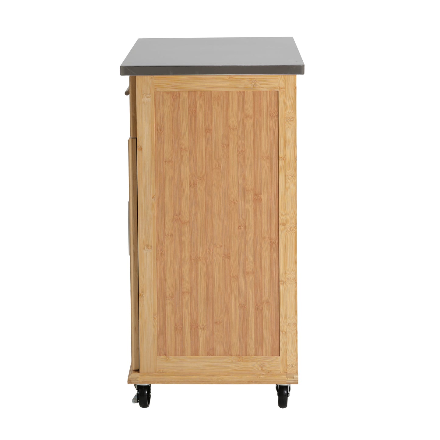 Compact Bamboo Kitchen Cart and Stainless Steel