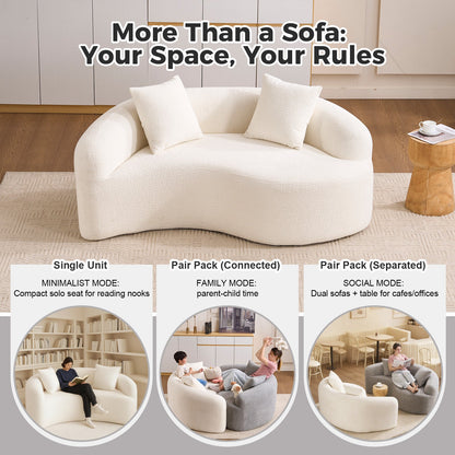 Chenille S Curved Sofa and Dual Depth Comfort