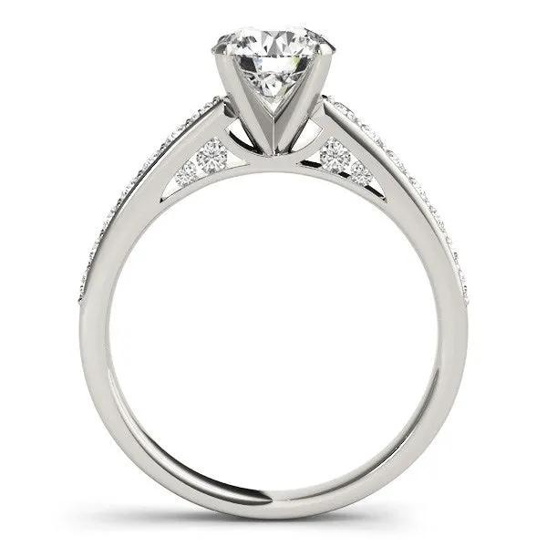 Diamond engagement ring 14k white gold with single-row prong-set diamonds, 1 3/8 cttw on Tampa Home & Garden Store