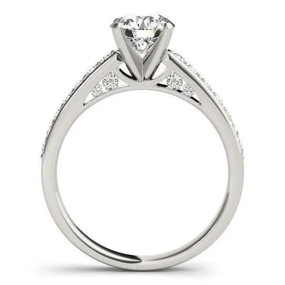 Diamond engagement ring 14k white gold with single-row prong-set diamonds, 1 3/8 cttw on Tampa Home & Garden Store