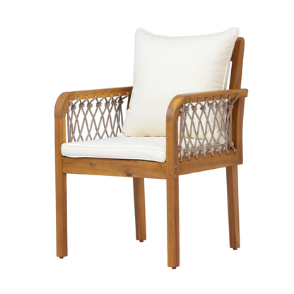 Seven Piece Outdoor Acacia Wood Dining Set