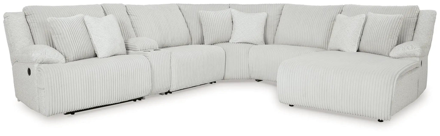 Top Tier Corduroy Reclining Sectional with Chaise