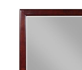 Louis Philippe Bedroom Mirror, dark wood frame with beveled glass for elegant design on Tampa Home & Garden Store