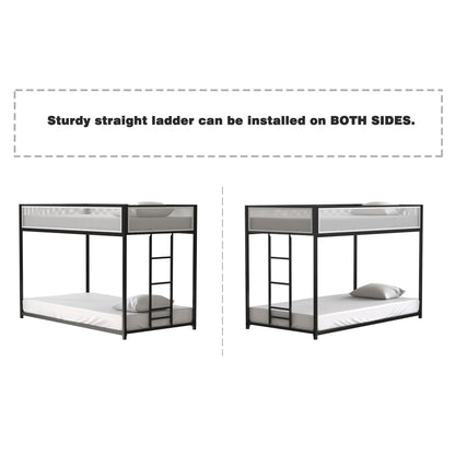 Adam bunk guard rail bunk beds by HouseOfZazla, black metal frame with mesh panels, pair on Tampa Home & Garden Store