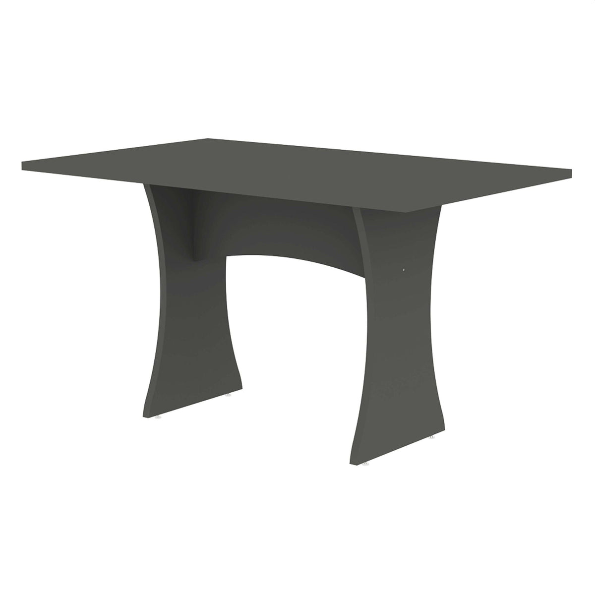 Modern dining table in dark gray with adjustable metal feet on Tampa Home & Garden Store