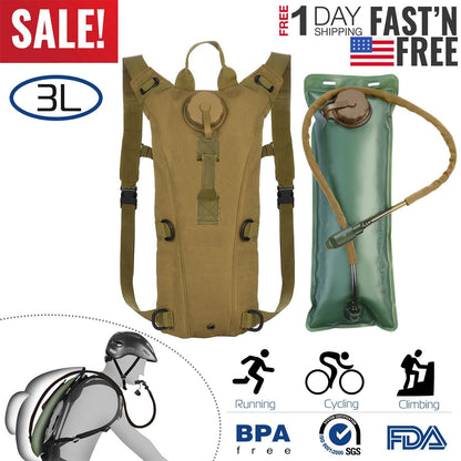 iMounTEK Tactical Hydration Pack 3L tan backpack with green bladder 2-piece set GemGear on Tampa Home & Garden Store