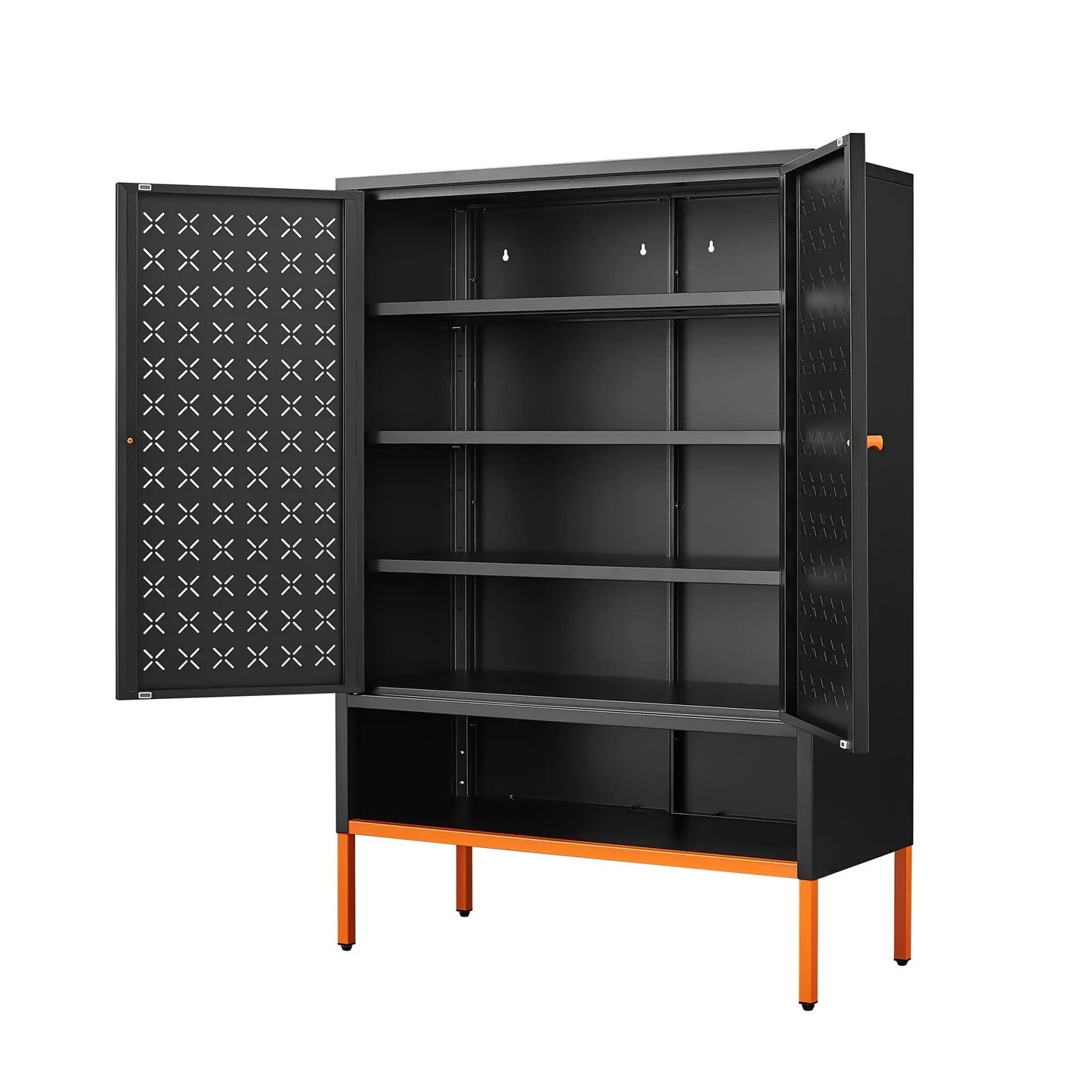 Grid metal shoe cabinet with adjustable shelves moisture-proof design by Unique Piece on Tampa Home & Garden Store