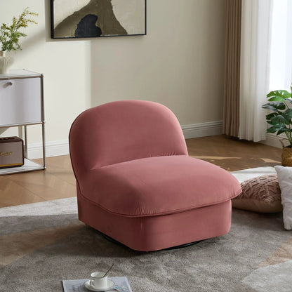 Pumpkin Shaped Swivel Accent Chair Living Room