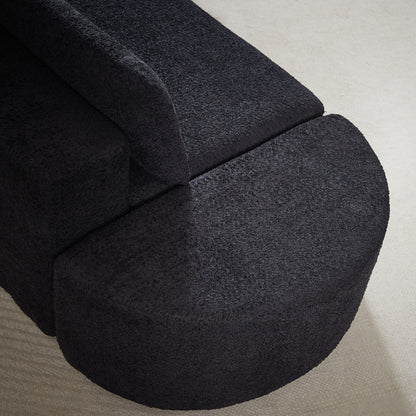 the V-Shaped and Modular Sofa in Chenille Fabric
