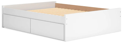 Onita platform bed in white with front storage drawers and slatted base Unique Piece Furniture on Tampa Home & Garden Store