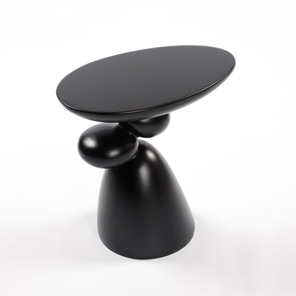 Lucky Stone Shaped End Table in black with sculptural pedestal base by HouseOfZazla on Tampa Home & Garden Store