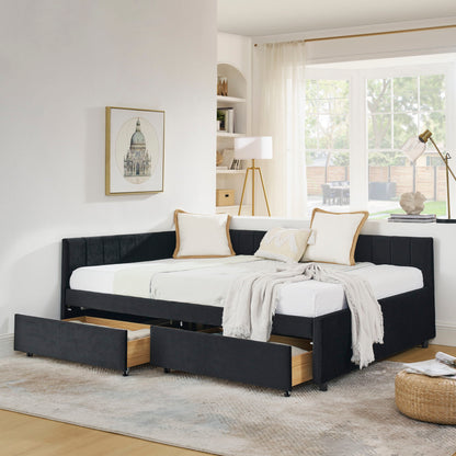 Upholstered Tufted Daybed Frame with Storage