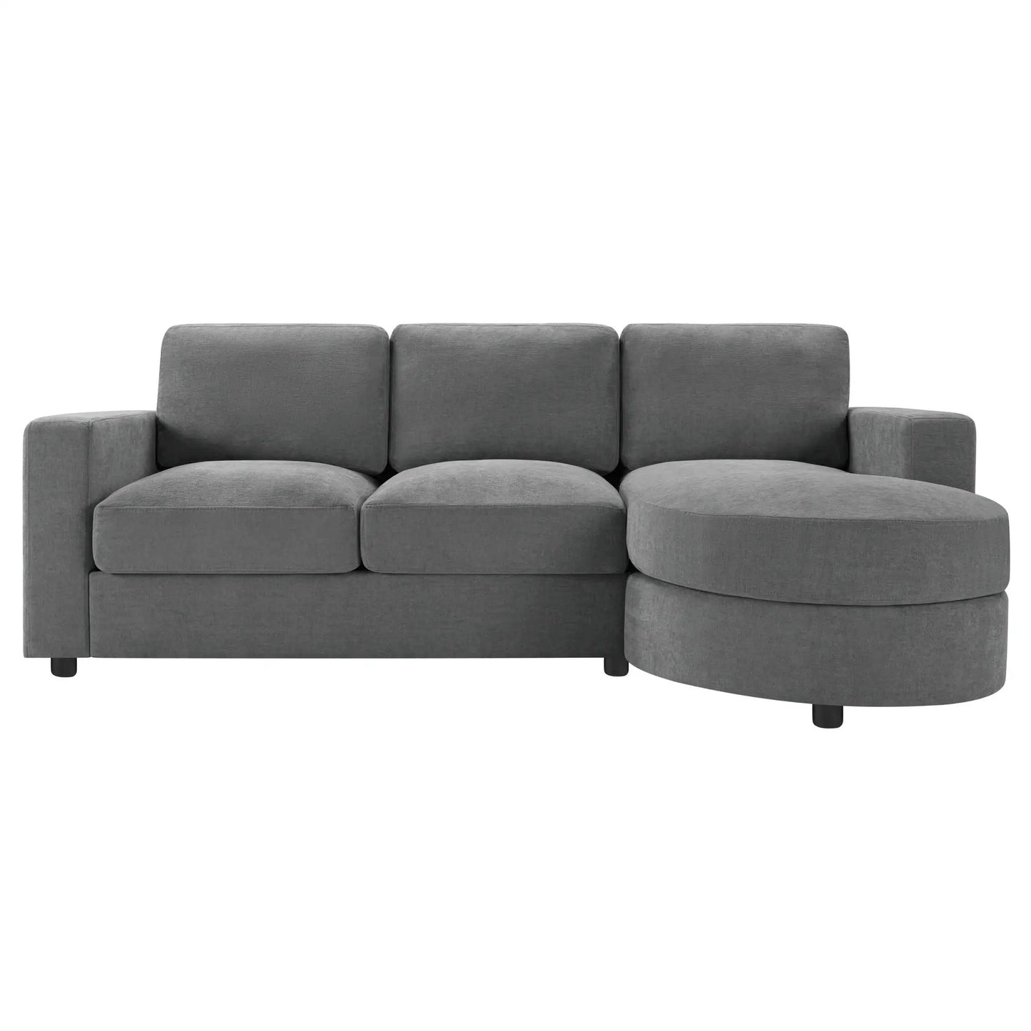 Gray fabric L-shaped sectional sofa with curved chaise by Unique Piece Furniture on Tampa Home & Garden Store