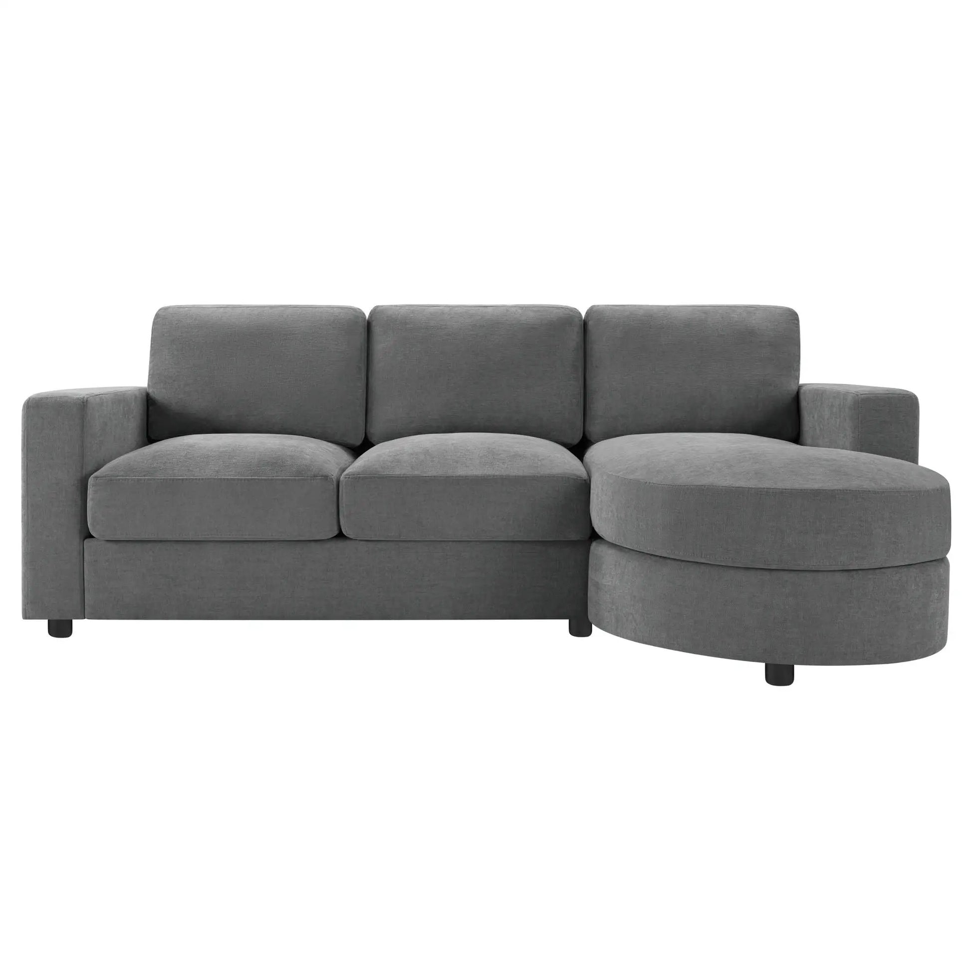 Gray fabric L-shaped sectional sofa with curved chaise by Unique Piece Furniture on Tampa Home & Garden Store