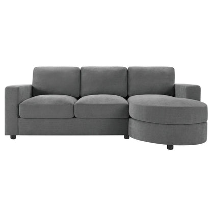 Gray fabric L-shaped sectional sofa with curved chaise by Unique Piece Furniture on Tampa Home & Garden Store