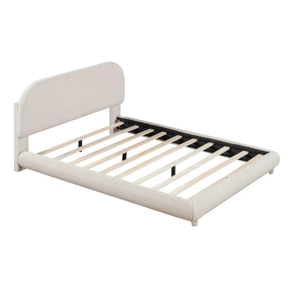 Upholstered Platform Bed With Thick Solid Frame