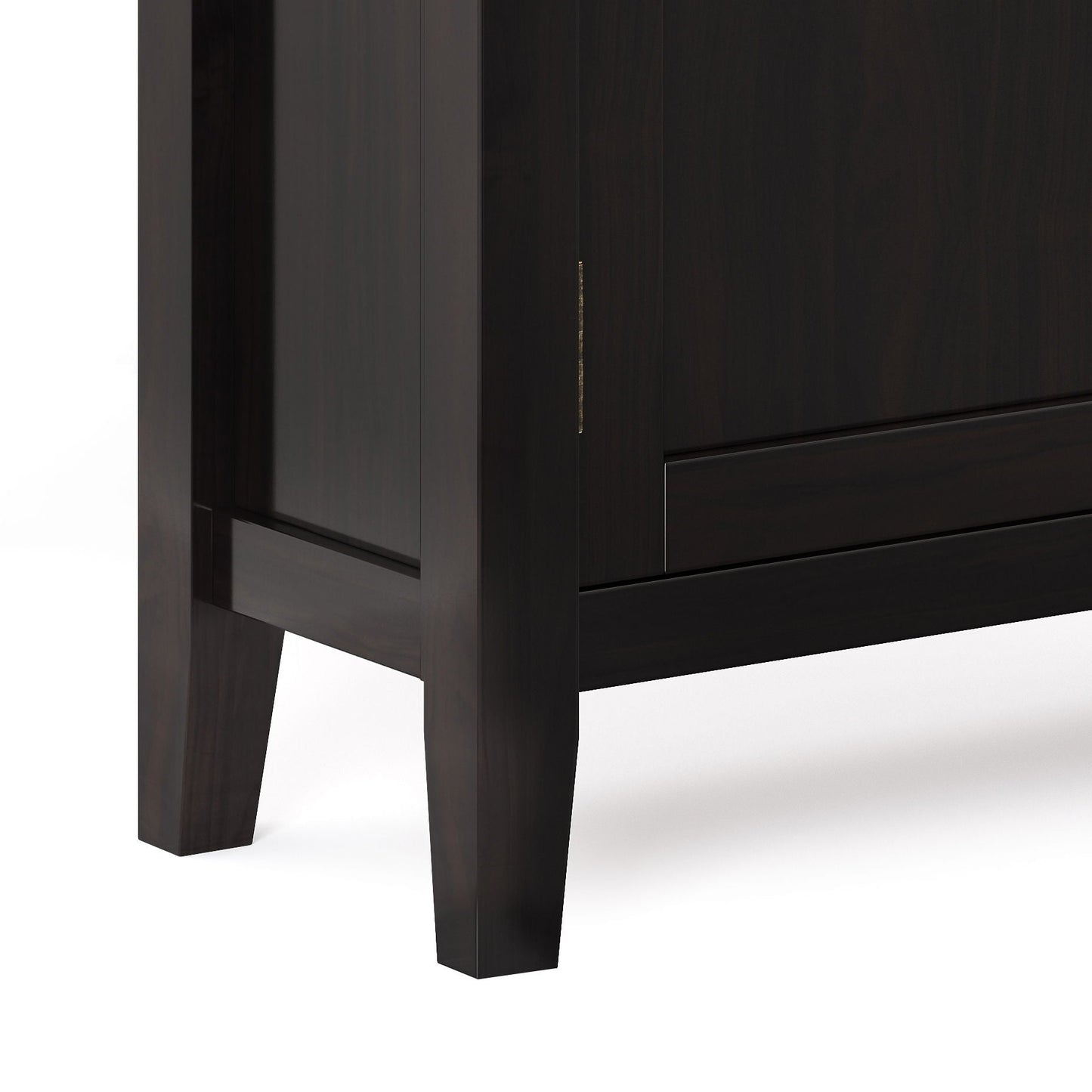 Solid Wood Hickory Brown Low Storage Cabinet