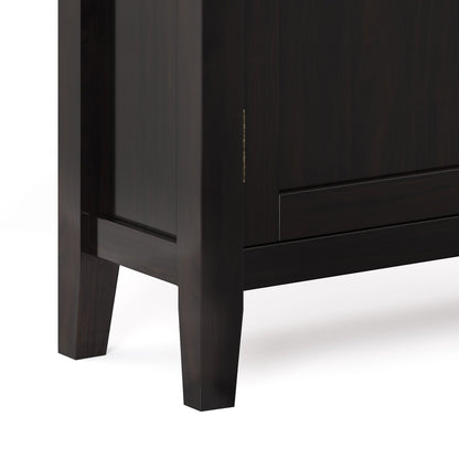 Solid Wood Hickory Brown Low Storage Cabinet