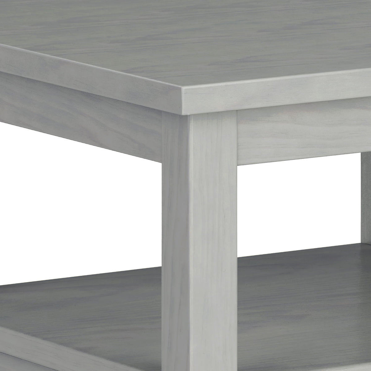 Warm Shaker Coffee Table with Drawer and Shelf, light gray wash finish, HouseOfZazla on Tampa Home & Garden Store