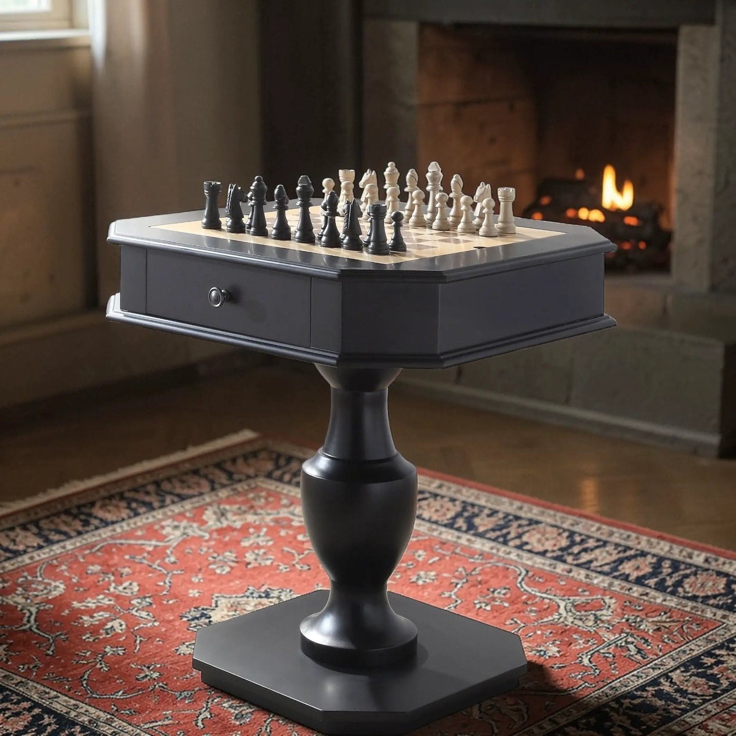Galini Game Table with Three Classic Games