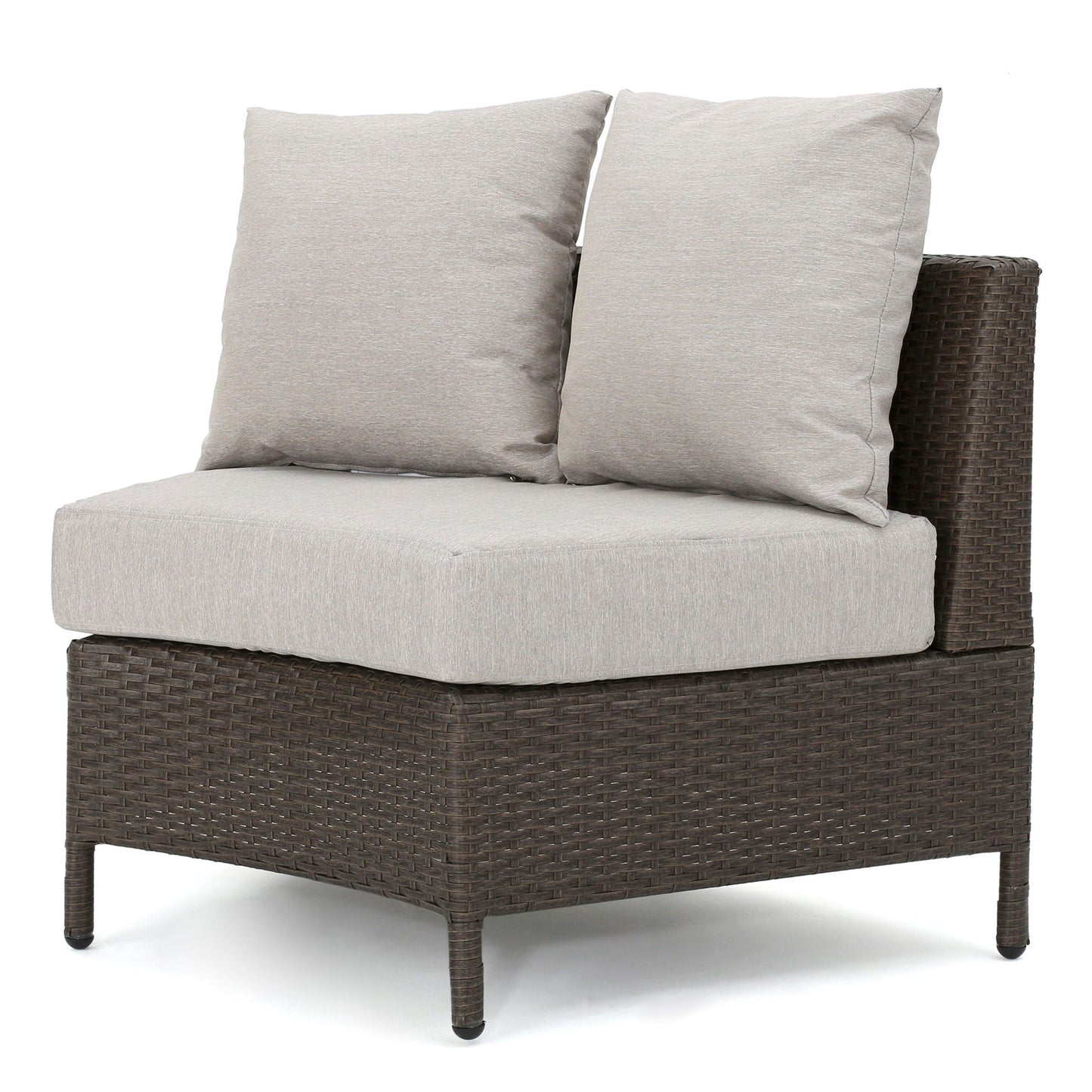 Pt Limon Modern Outdoor Single Sofa with brown wicker frame and beige cushions on Tampa Home & Garden Store