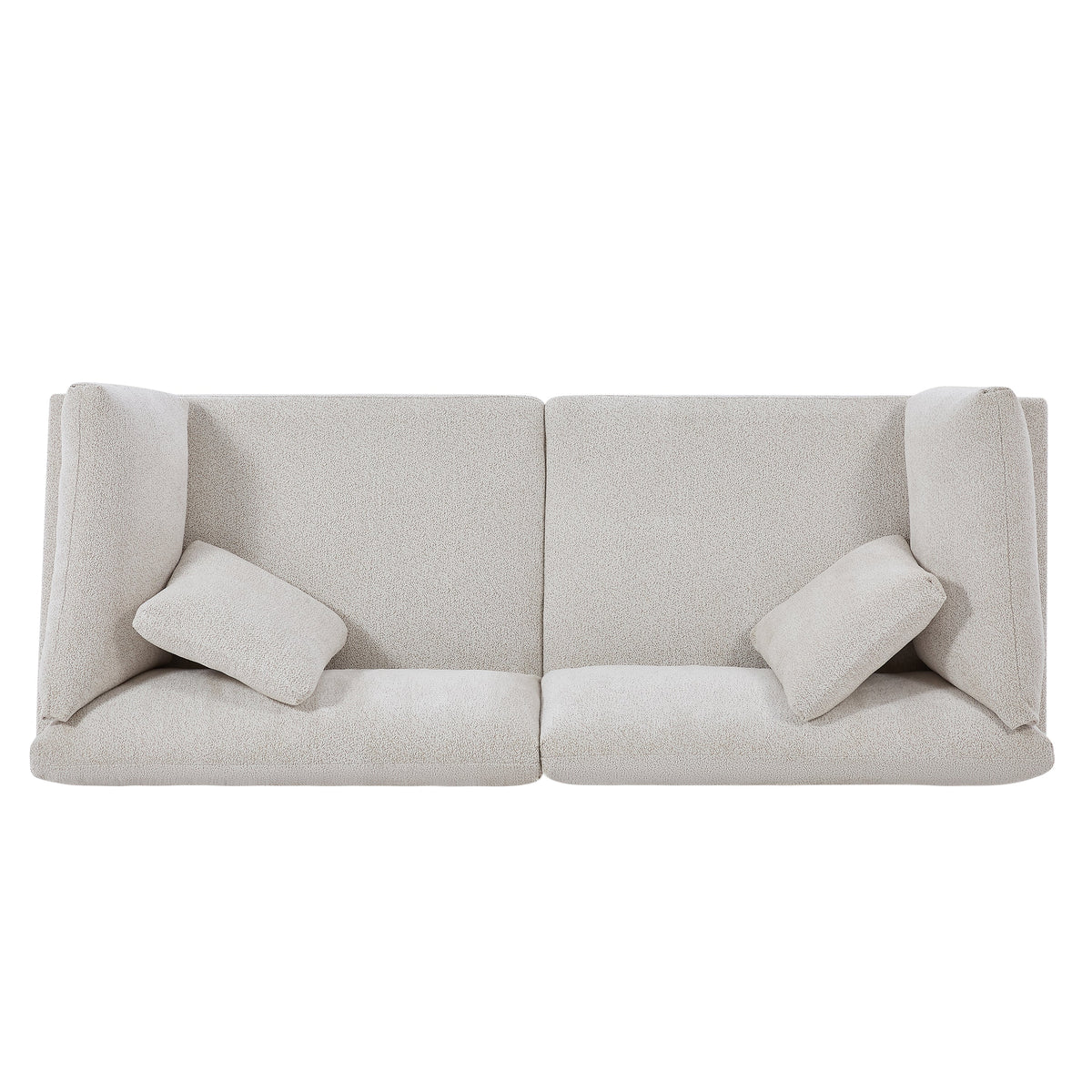 Compact Modern Flared Chenille Beige Sofa