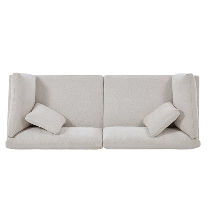 Compact Modern Flared Chenille Beige Sofa