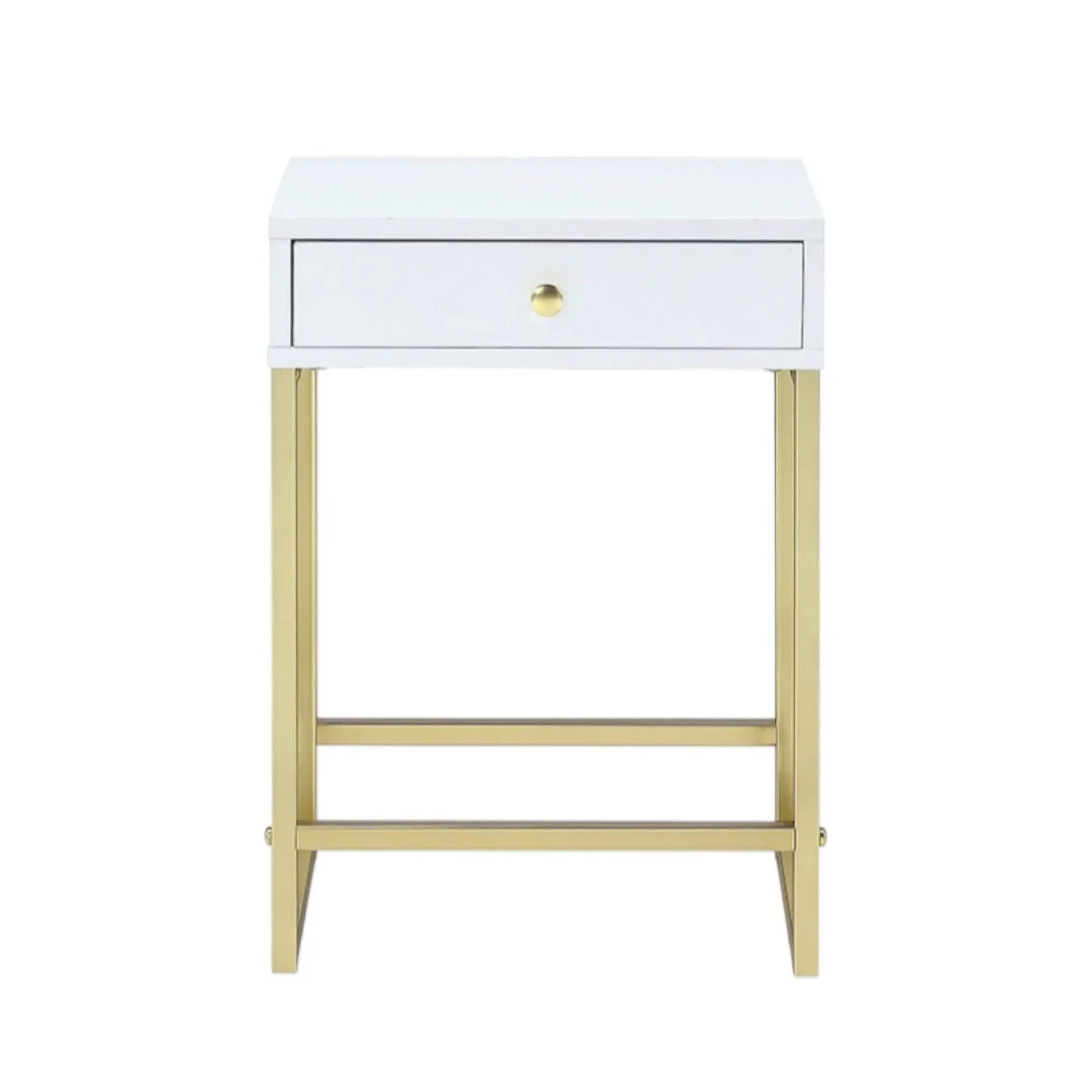 Accent table Coleen by Unique Piece Furniture white finish with gold legs and drawer on Tampa Home & Garden Store