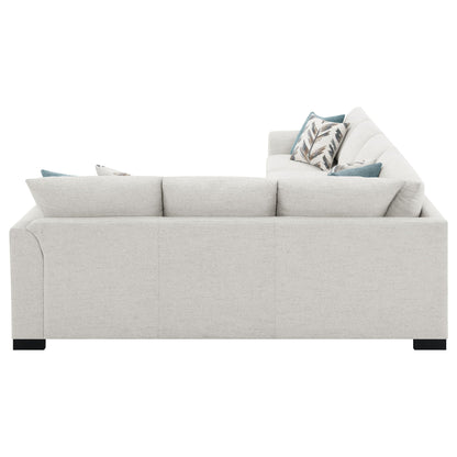 Radison sleeper sectional sofa in greige fabric with decorative pillows on Tampa Home & Garden Store