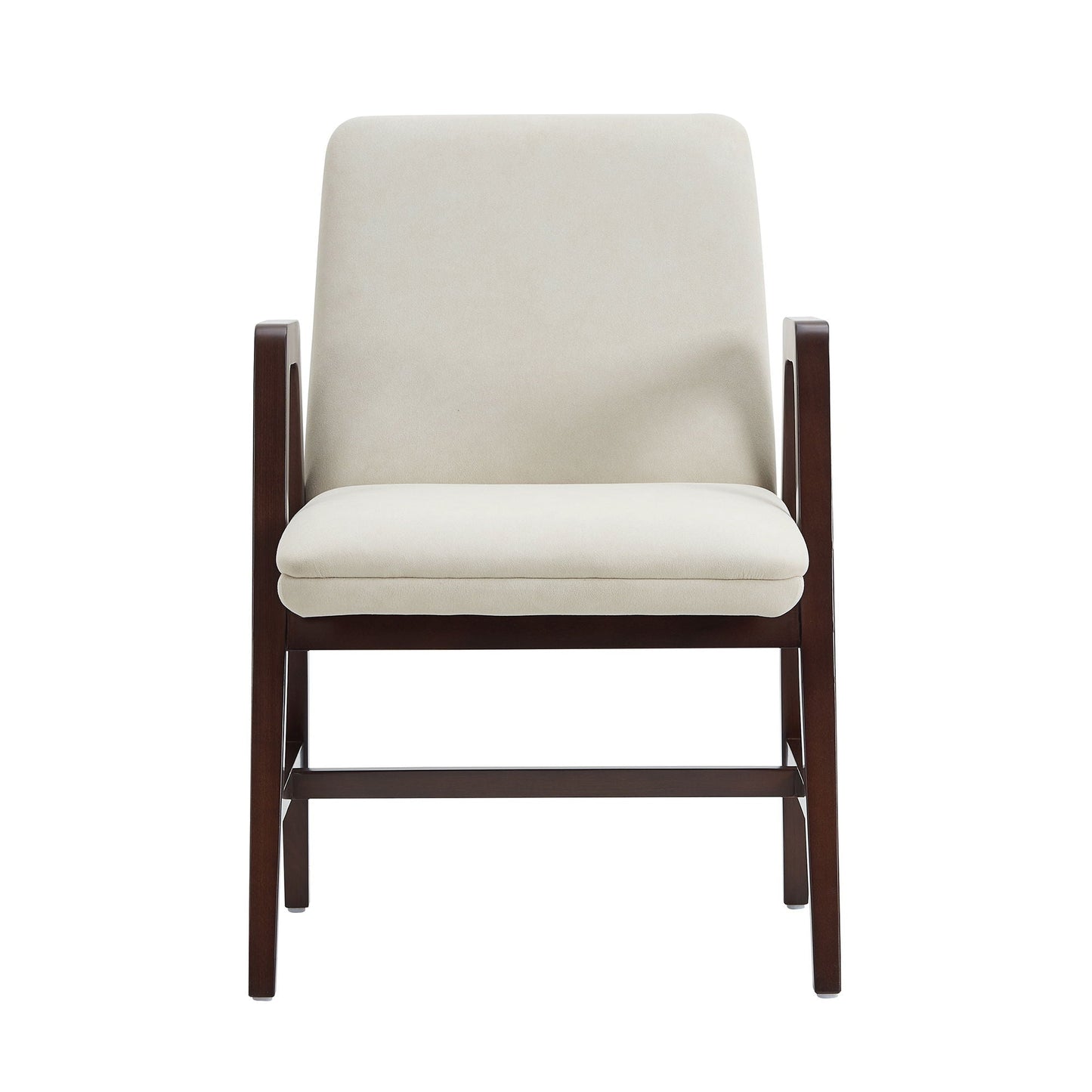 Stella Cream Armchair with Beech Wood and Cushion