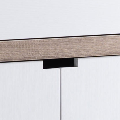 Modern White and Taupe Kitchen Buffet Cabinet