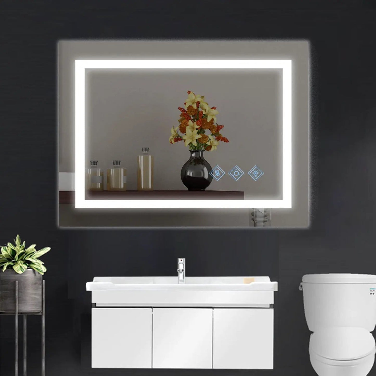 Led Bathroom Mirror With Lights Anti-Fog Dimmable