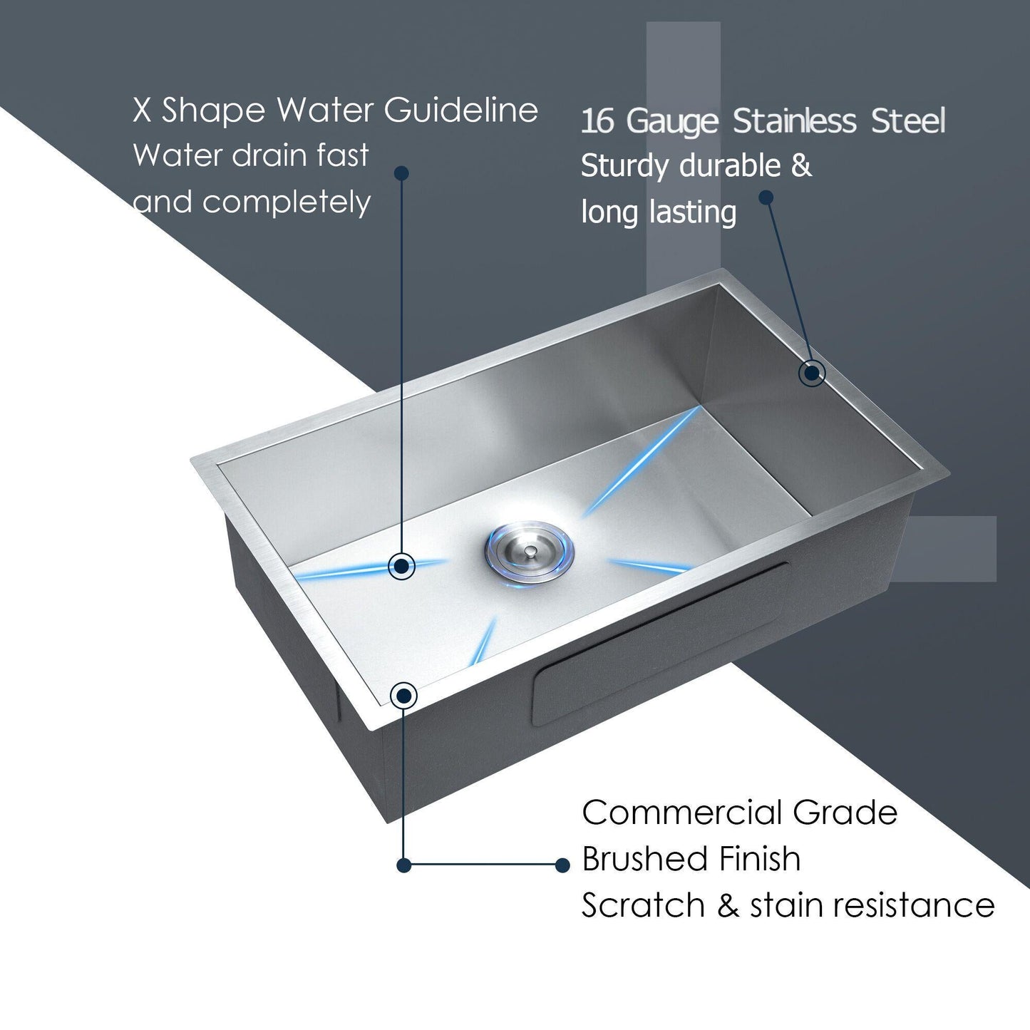 The Deep Single Bowl Undermount Stainless Sink