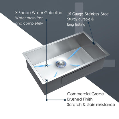 The Deep Single Bowl Undermount Stainless Sink