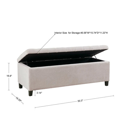 Tufted Top Storage Bench With Soft Close Lid