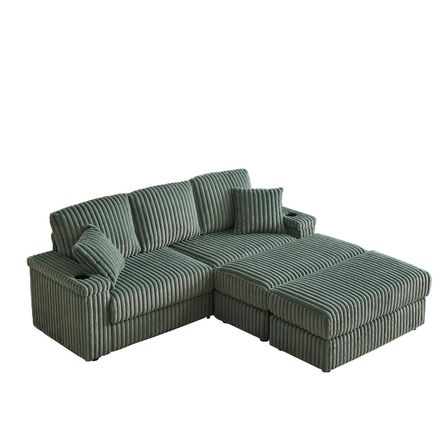 3 Seater Sofa With 2 Ottomans and Storage