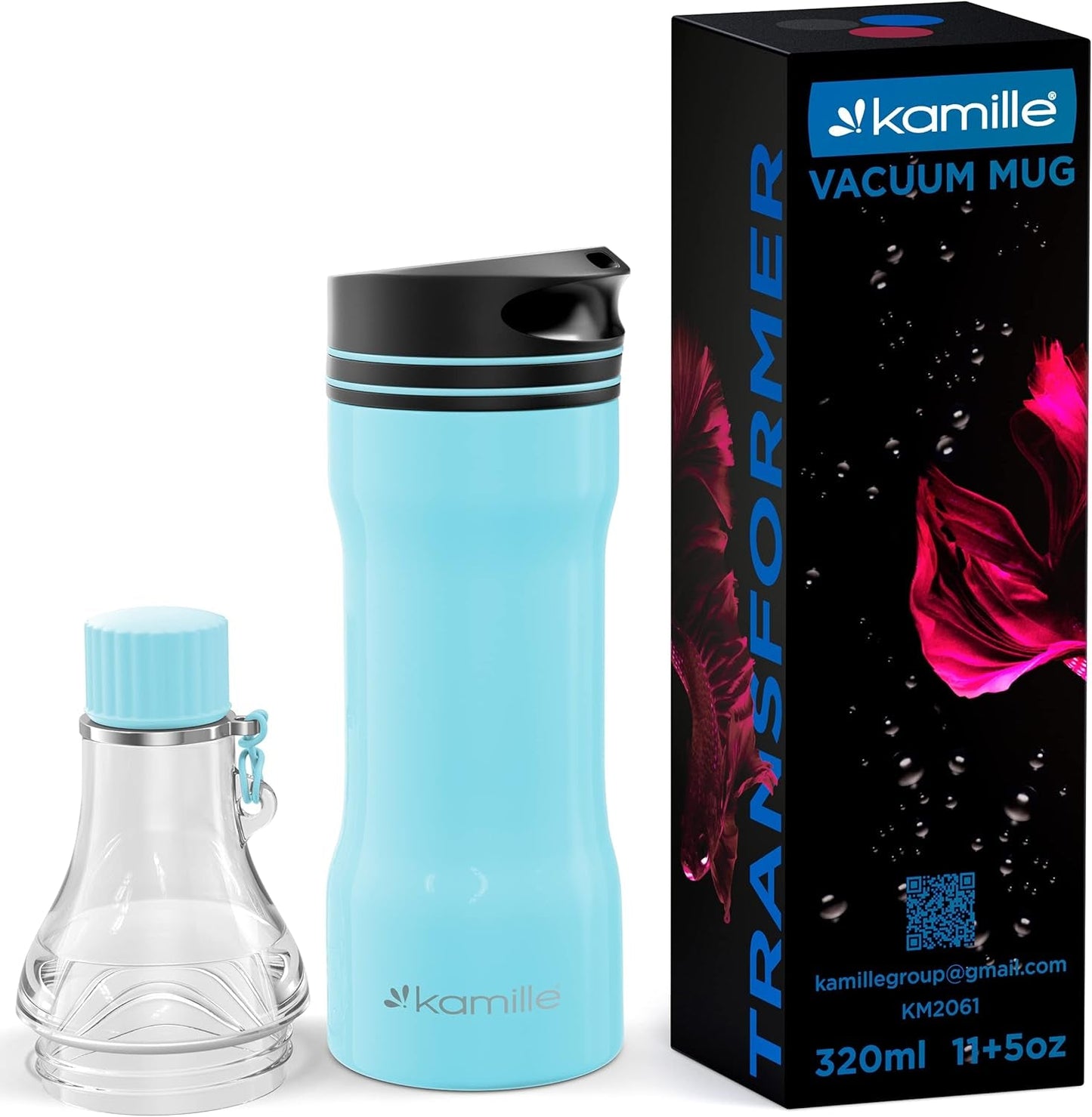 Transformer 2-in-1 Insulated Travel Mug – Leak-Proof Stainless Steel Tumbler with Dual Lids for Hot & Cold Drinks, BPA-Free, 16 oz