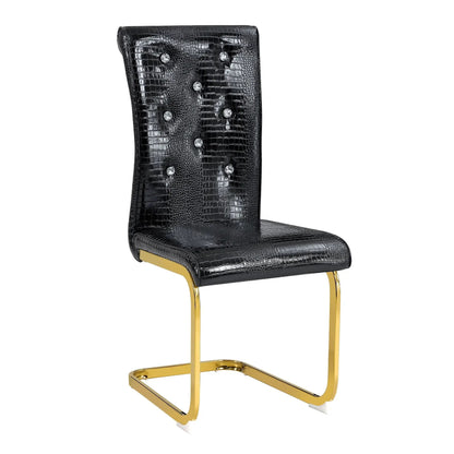 Elegant Faux Alligator Upholstered Dining Chairs