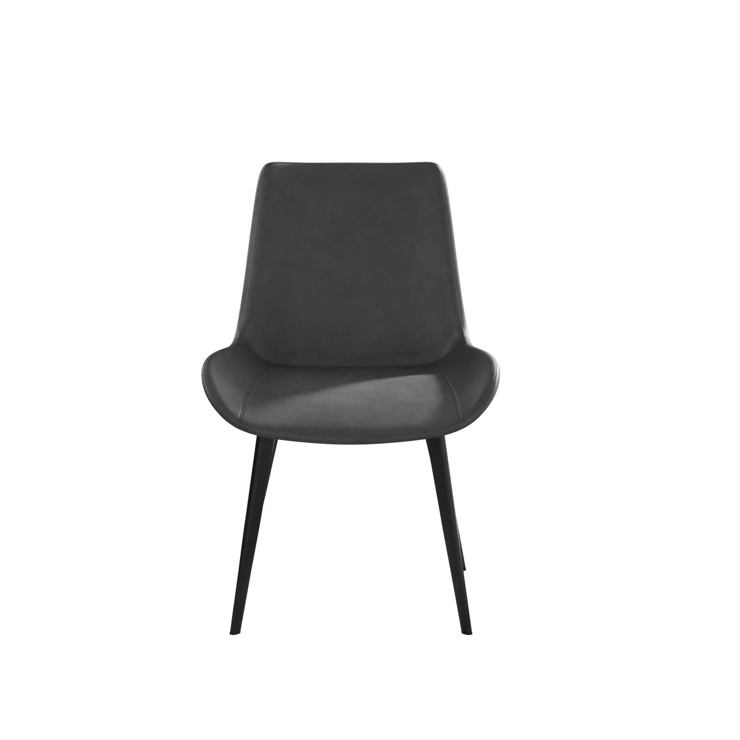 Modern dining chair set of 2, black faux leather seat with metal legs on Tampa Home & Garden Store