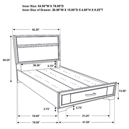 Annie 4 Piece Bedroom Set by HouseOfZazla, line drawing of a bed frame with headboard on Tampa Home & Garden Store