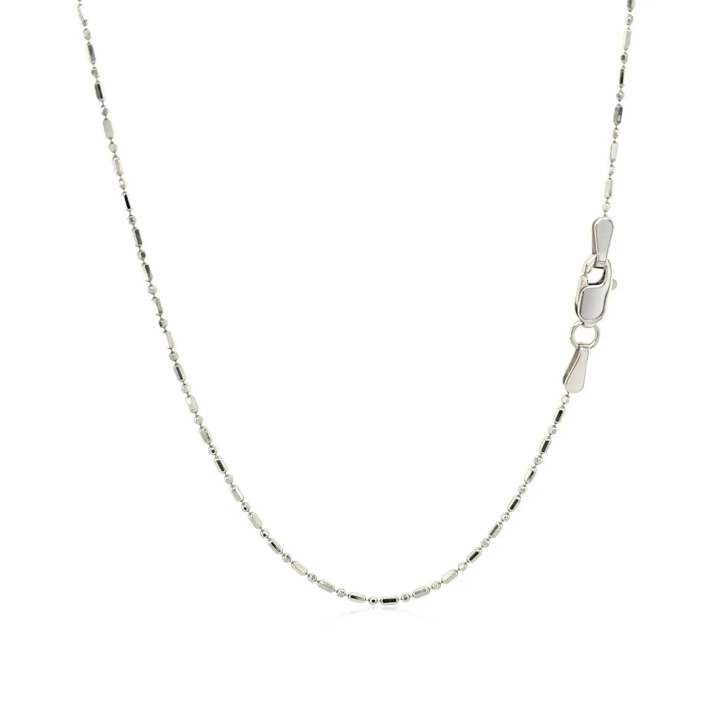 Necklace 14k white gold diamond-cut bead chain 1.0mm by Bids.com on Tampa Home & Garden Store