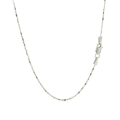 Necklace 14k white gold diamond-cut bead chain 1.0mm by Bids.com on Tampa Home & Garden Store