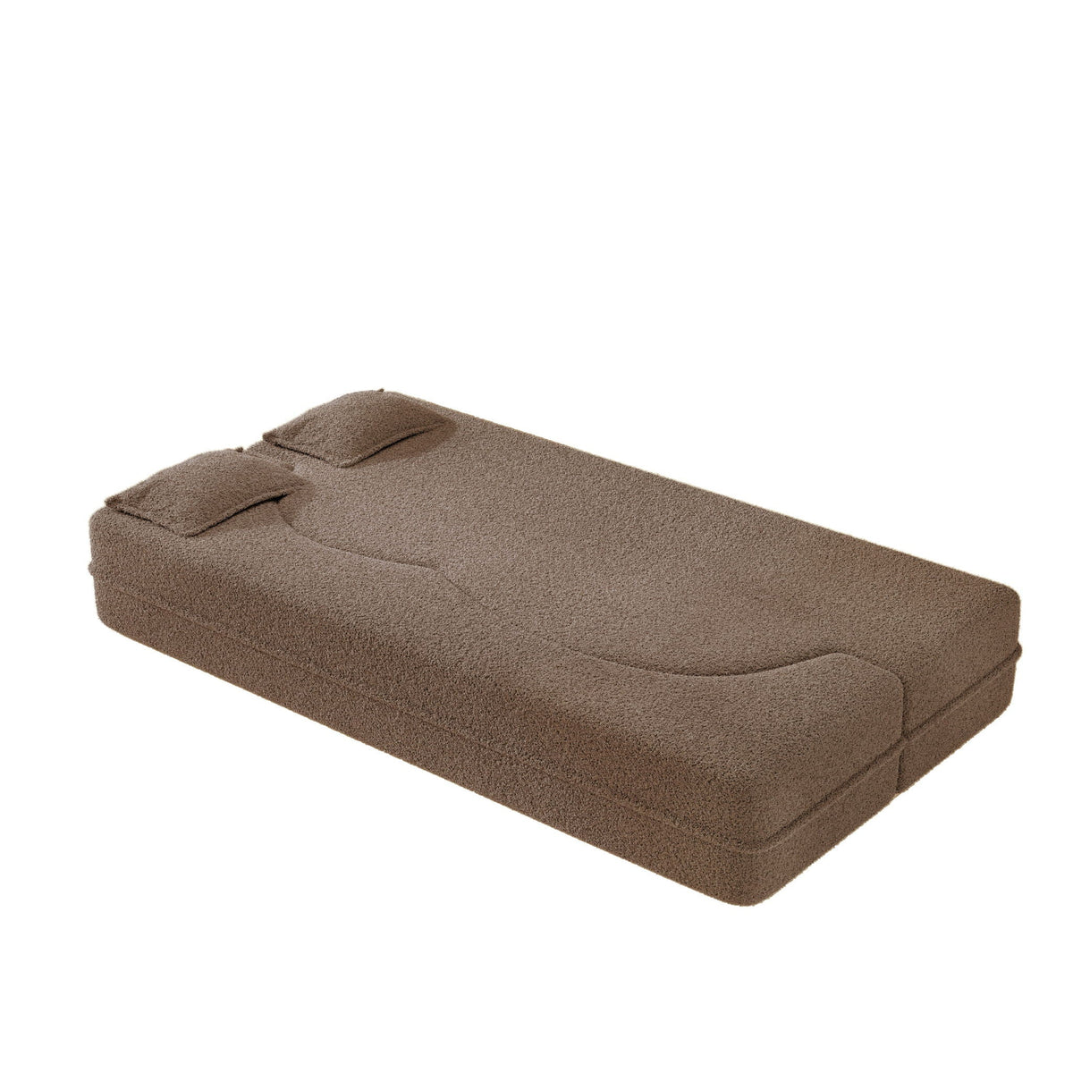 Modern Floor Sleeper Sofa Bed And Two Pillows